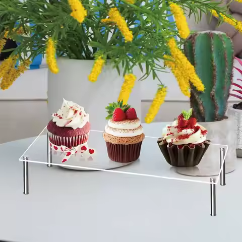 Clear Acrylic Display Stand For Anime Figures Cupcake Shelf Organizer Desserts Holder Jewels Display