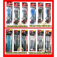 AKINA SAVE 24’s G'soft W2 WX2 WX3 0.4 mm 0.5 mm 0.7 mm Ball Pen 3 in 1 Black  Blue  Red Student Offi