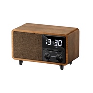 AIWA | ลำโพงหลายฟังก์ชันแบบบลูทูธ นาฬิกาไม้เรโทร