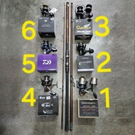 set pancing pantai joran hyou tripple 12,13,14kaki+
mesin long cast