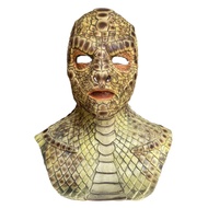 NEW Reptile Snake Skin Mask with Neckline Creepy Devil Demon Ghost Monster Full Head Latex Cosplay M