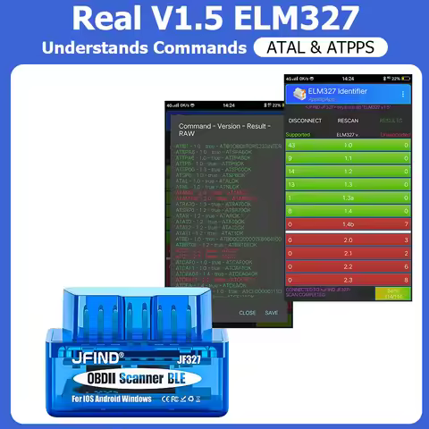 ELM327 V1.5 PIC18F25K80 Bluetooth 5.1 for IOS Android Car Scanner OBD2 Diagnostic Tools ELM 327 BLE 