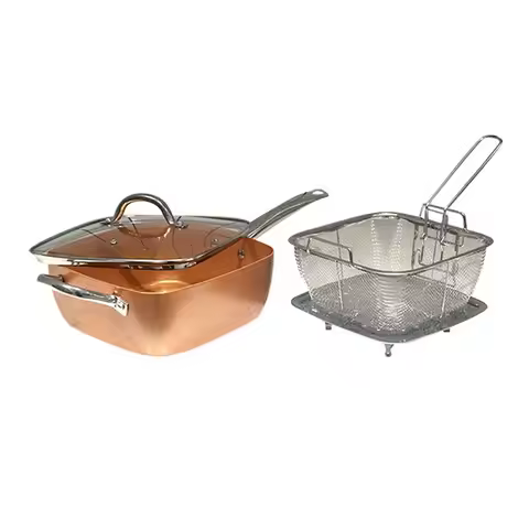 A24F-Frying Pan Four-Piece Set Square Pan Frying Pan Copper Color Non-Stick Pan