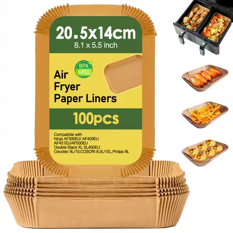 Air Fryer Paper Rectangle 5.5 inch 8.1 inch for Ninja DZ401/DZ302/DZ550/SL401/SL451 10 Qt, DZ201/DZ1