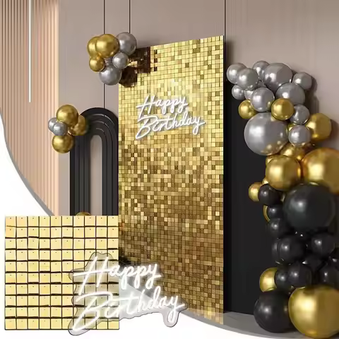 New Glitter Square Sequin Backdrop Wedding Birthday Decoration Photo Backdrop Baby Shower Sequin Pan