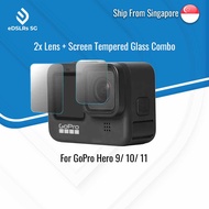 eDLSRs Sunnylife Protective Film Combo 2 Set Tempered Glass Lens Film Front Back Screen Protector for GoPro Hero 9 10 11