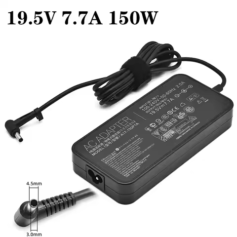 AC Adapter Laptop Charger for Asus, 19.5V, 7.7A, 150W, 4.5X3.0mm, A17-150P1A, UX580, UX580GD, UX580G