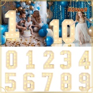 ROWANSG LED Light Balloon, 0-9 Numbers 91cm Giant Birthday Figure, Lighted Numbers Light Up Balloons