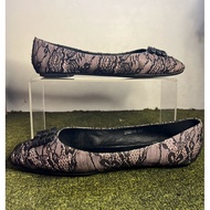 Classic Pink/Black Lace Flats Size 39/9-9.5