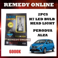 [READY STOCK] Perodua ALZA LED Headlight H7 Kaier 1 Pair 6000K WHITE Bright Car Headlight Headlmap L