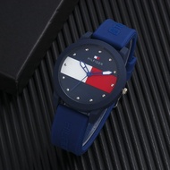 ♈ Tommy Hilfiger นาฬิกาข้อมือควอตซ์แฟชั่นสายซิลิโคนสําหรับบุรุษและสตรี