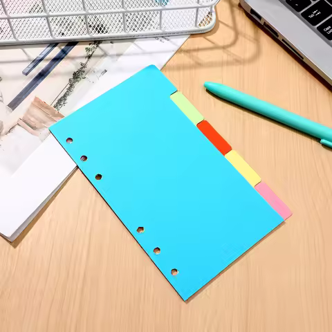 6Sets Colored A6 Paper Divider Sheets Random Colors Sturdy Cardboard Notebook Refills Inserts for Sp