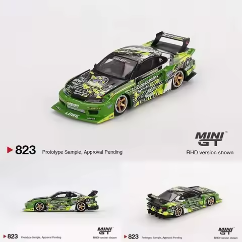 MINIGT 823 1:64 Nissan LBWK LB Super Silhouette S15 SILVIA #555 V2 2024 Diecast Car Model Collection