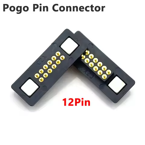 2 3 4 5 6 7 8 9 10 11 12Pin 2A high Current Magnet Suction Spring Pogo Pin Male Female Probe DC Powe