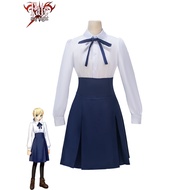 Fate/stay night Saber Blue & White Cosplay Costume