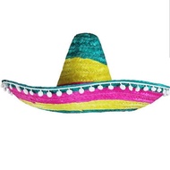 PREMIUM SOMBRERO adult mexican hat traditional mexico cosplay costume pom2