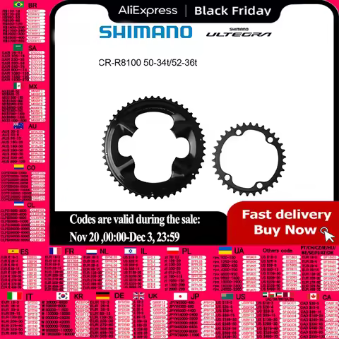 SHIMANO ULTEGRA CR R8100 50-34T 52-36T Chainring 2x12Speed Road Bicycles ULTEGRA R8100 Series