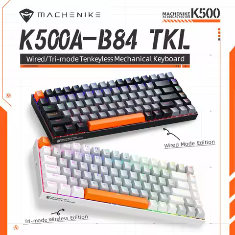 Machenike K500A-B84 Mechanical Keyboard 75% TKL Hot-Swappable Wired Gaming Keyboard 6-Color Backlit 