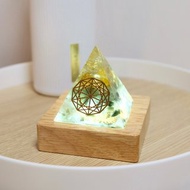 【白水晶+黃水晶+綠髮晶】奧根能量塔Orgonite (6cm/5cm/4cm)
