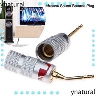 YNATURAL Musical Sound Banana Plug,  Gold Plated Nakamichi Banana Plug, for Speaker Wire Pin Screw Type Banana Connectors Plugs Jack Speaker Wire Cable Connectors