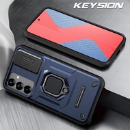 KEYSION เคสกันกระแทกสำหรับ Samsung A54 5G A34 A24 A14สไลด์ป้องกันเลนส์กล้องขาตั้งโทรศัพท์ฝาครอบโทรศัพท์สำหรับ Samsung A14 LTE