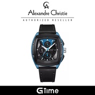 [Official Warranty] Alexandre Christie 6610MCLIPBABU Men's Black Dial Leather Strap Watch