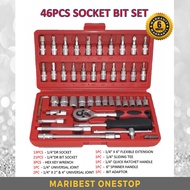 46PCS / 48PCS Chrome Vanadium Bolt Socket Wrench Screwdriver Bit Set Repairing Kit Tool Set Repair R