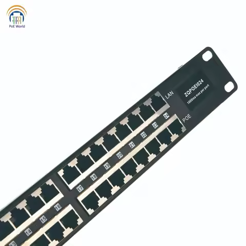Passive PoE injector 24 Port Mid-span POE Patch Panel, Rack mount PoE Injector powered up to 24 IP C