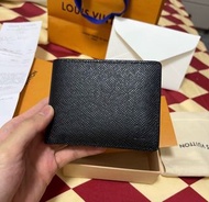 100%new LV Men Wallet Multiple Black  黑色牛皮銀包