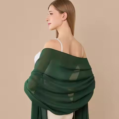 Elegant Chiffon Chiffon Shawl Long Lightweight Fabric Wedding Party Shawl Evening Shawl Bridal Party