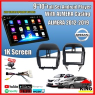 Nissan Almera 9'' 10" Android Player Car Player IPS Screen 2Ram + 32GB With Almera Casing Waze GPS W