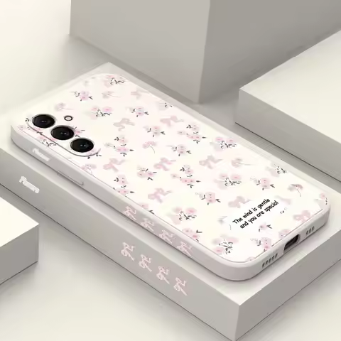 A55 Pink Flowers Silicone Phone Case For Samsung A50 A55 A52S A72 A34 A22 A51 A91 A32 A54 A23 A31 A5