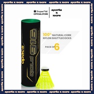 Apacs Gold 916 Natural Cork (Slow Speed) - Nylon Badminton Shuttlecock (6 in 1)