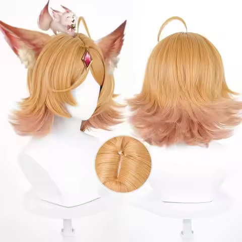 HAIRJOY Synthetic Hair Honor of Kings Cosplay Wigs Ombre Blonde Daji Cosplay Wig Rose Net