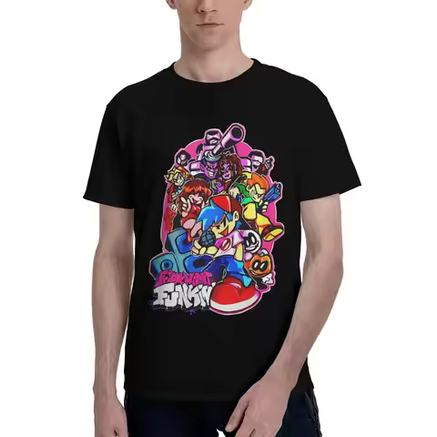 Friday Night FUnkin artwork Classic Graphic 100% Cotton T-Shirt FNF Tops Tees For Men