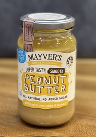 MAYVERS 100% Natural No Added Oil & Sugar Gluten Free Smooth HI-OLEIC Peanut Butter {VEGAN} 375gm - 