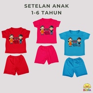 Setelan Anak Squid Game 3 1 - 6 Tahun Model Lengan / Stelan Anak Cewek Cowok Series Dalgona Candy Zo