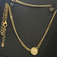 chanel 鈕扣淡金色項鍊choker