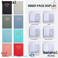 BANANA1 2024 Agenda Book, Pocket with Calendar Diary Weekly Planner, Portable A7 To Do List English Notepad Students
