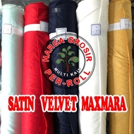 SFN035- Bahan Kain Satin saten Maxmara Velvet Polos bridesmaid 1 Roll