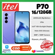 Promo hp itel P70  Ram 16GB /128 GB, CAM 50MP ,BAT 6000 MAH ,18W CHARGER ,GARANSI RESMI 1TAHUN DAN T