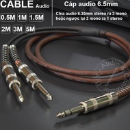 6.5mm stereo to 2 6.5mm mono splitter cable DIY 0.5M to 5M - 6.35mm stereo to 2 6.35mm mono cable