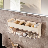 Bathroom Wall-Mounted Mirror Cabinet with Cosmetics and Toiletries Storage Box