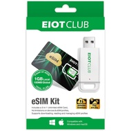 EIOTCLUB eSIM Kit - Global eSIM Card with Card Reader, Unlimited Downloads Physical eSIM Card for US