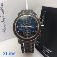 jam tangan pria Alexandre Cristie ac6292 black rose gold