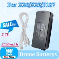 For X26 X25 3.7V 3200mAh Lithium Battery for F197 Four-Axis Aircraft Model Large Capacity Long Endur