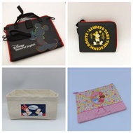 日本  DISNEY MICKEY MOUSE & MINNIE 米奇 WOLRD OF ENGLISH 收納箱 斜咩袋 收納袋 銀包