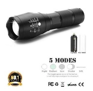 超亮軍用 XML T6 防水 5 種模式可調焦 LED 手電筒 pilckp Ultra Bright Military XML T6 Water Resistance 5Modes Adjustab