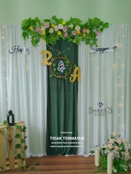 dekorasi lamaran 1 paket lengkap backdrop tunangan wedding ukuran 25 meter
