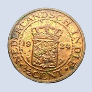 Uang koin kuno Hindia Belanda 1/2 Cent Thn 1934 Tp 905